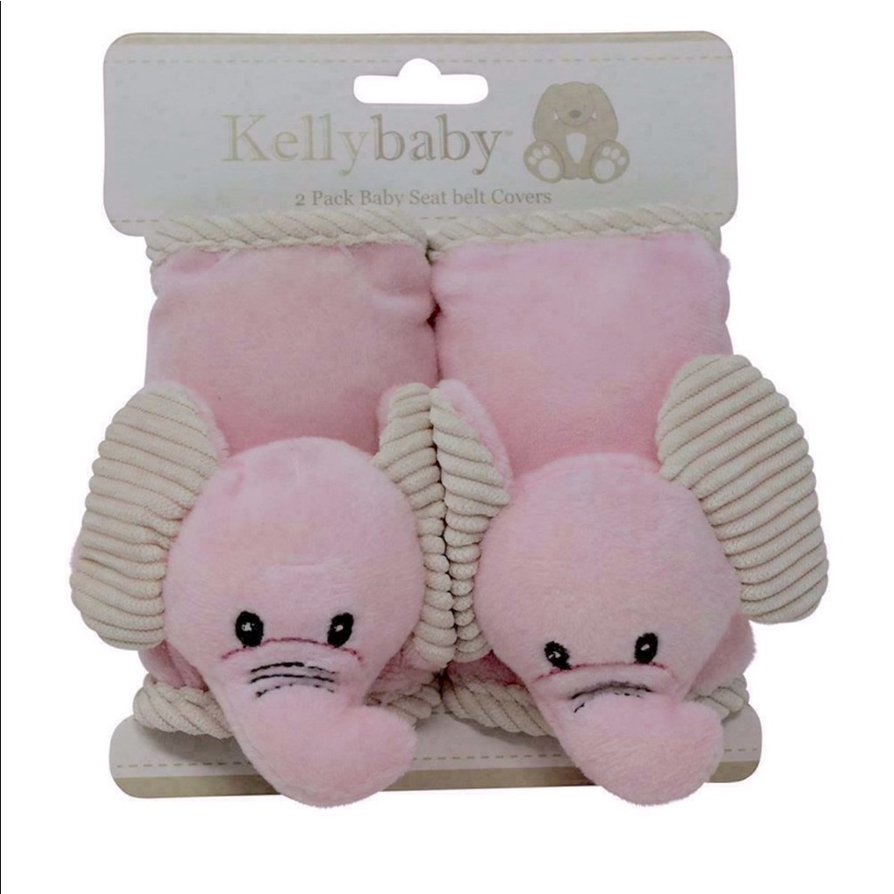 Kelly Baby Elephant Seat Belt Cover - Pink